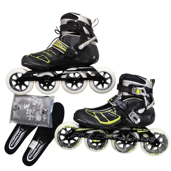 Rollerblade Tempest 110 Inline Speed Skates Size US 9 HTO ProBlack/Green
